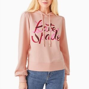 KATE SPADE NEW YORK Pink Ruby Ribbon French Terry Hoodie/Sweatshirt Women's SZ S